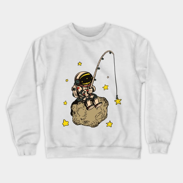 Fishing Astronaut Crewneck Sweatshirt by LR_Collections